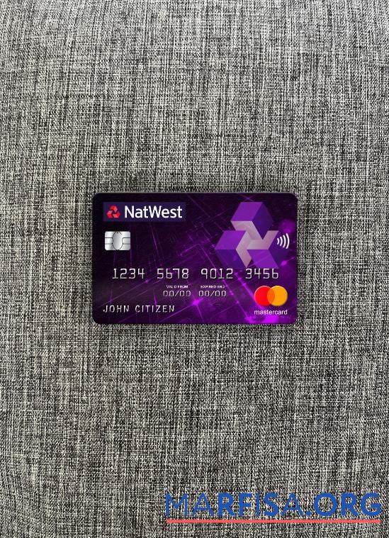 Realistic United Kingdom NatWest bank mastercard photolook front sample